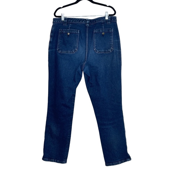 Chaps Denim Jeans Front Patch Pockets Zipper Detail at Ankle Blue Size 14 - Picture 2 of 10